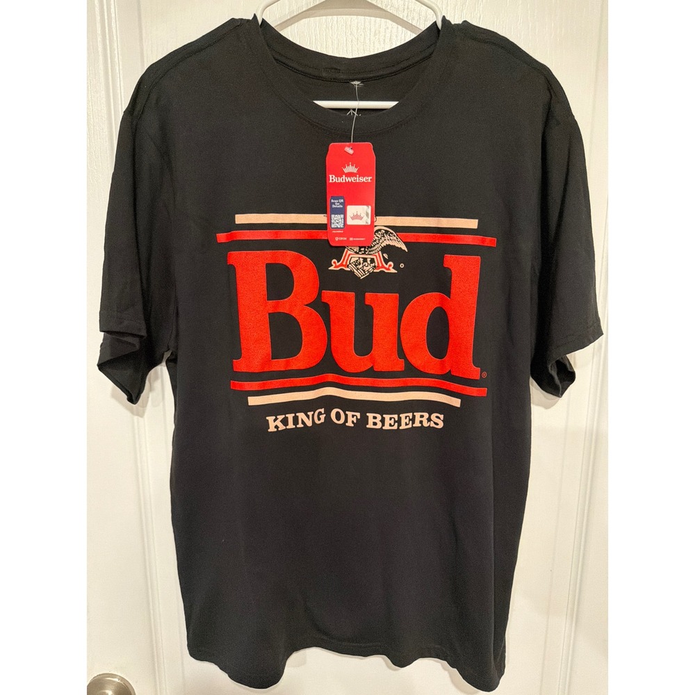 Budweiser King of Beers Life Clothing Co Graphic T-Shirt Black Large BUD New